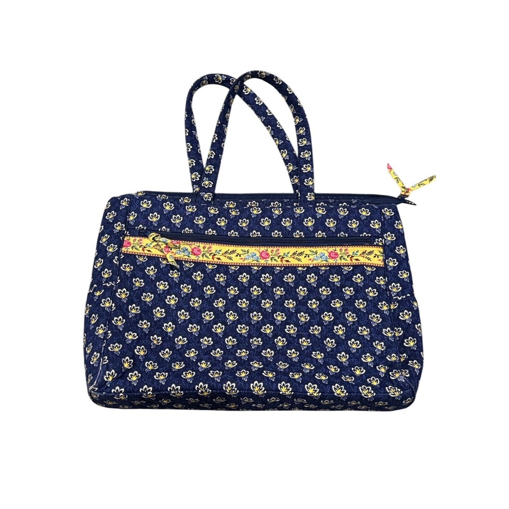 Vera Bradley Maison Blue Quilted Travel Tote Laptop Large Cottage Core Grandma